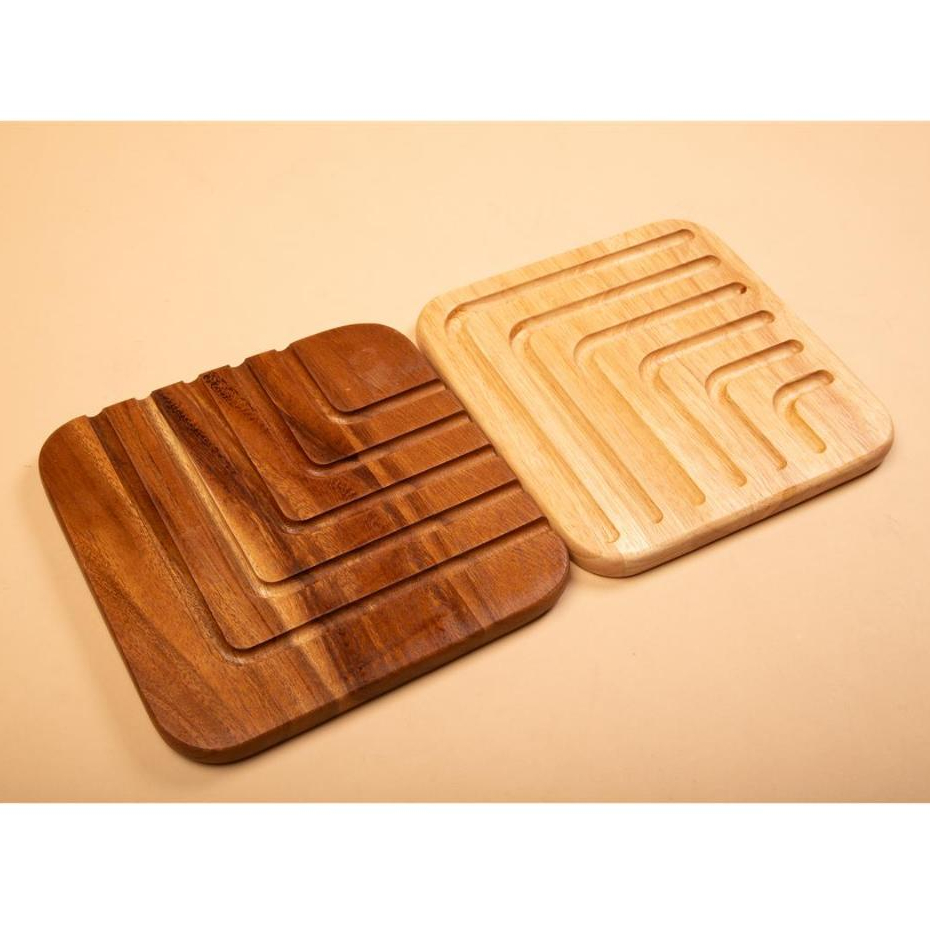 BILLI DESIGN [TRIVET] ที่วางของร้อนไม้ยางพารา ไม้จามจุรี