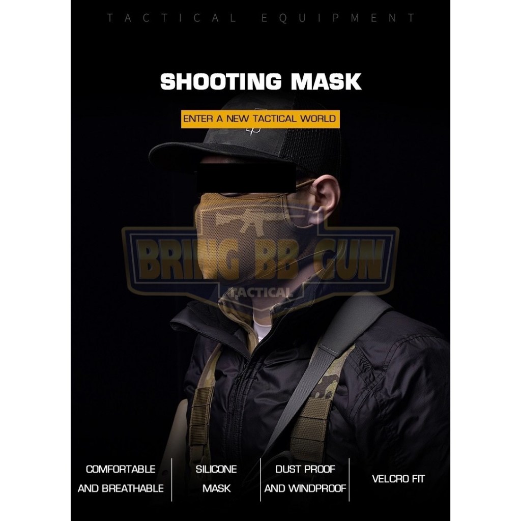 BR4 แมส+ตระแกรงกันปาก มี3สีให้เลือก สีดำ สีทราย สีเขียว BR4 - รูปที่ 2