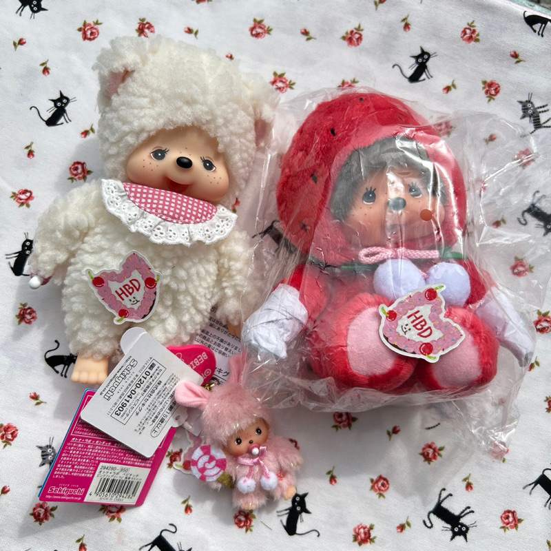 ꒰ พร้อมส่ง 🎌꒱ ของแท้🍓Monchhichi ตุ๊กตาม่อนชิชิ พวงกุญแจม่อนชิชิ จากญี่ปุ่น 🧸Rare Item หายากมาก ✨