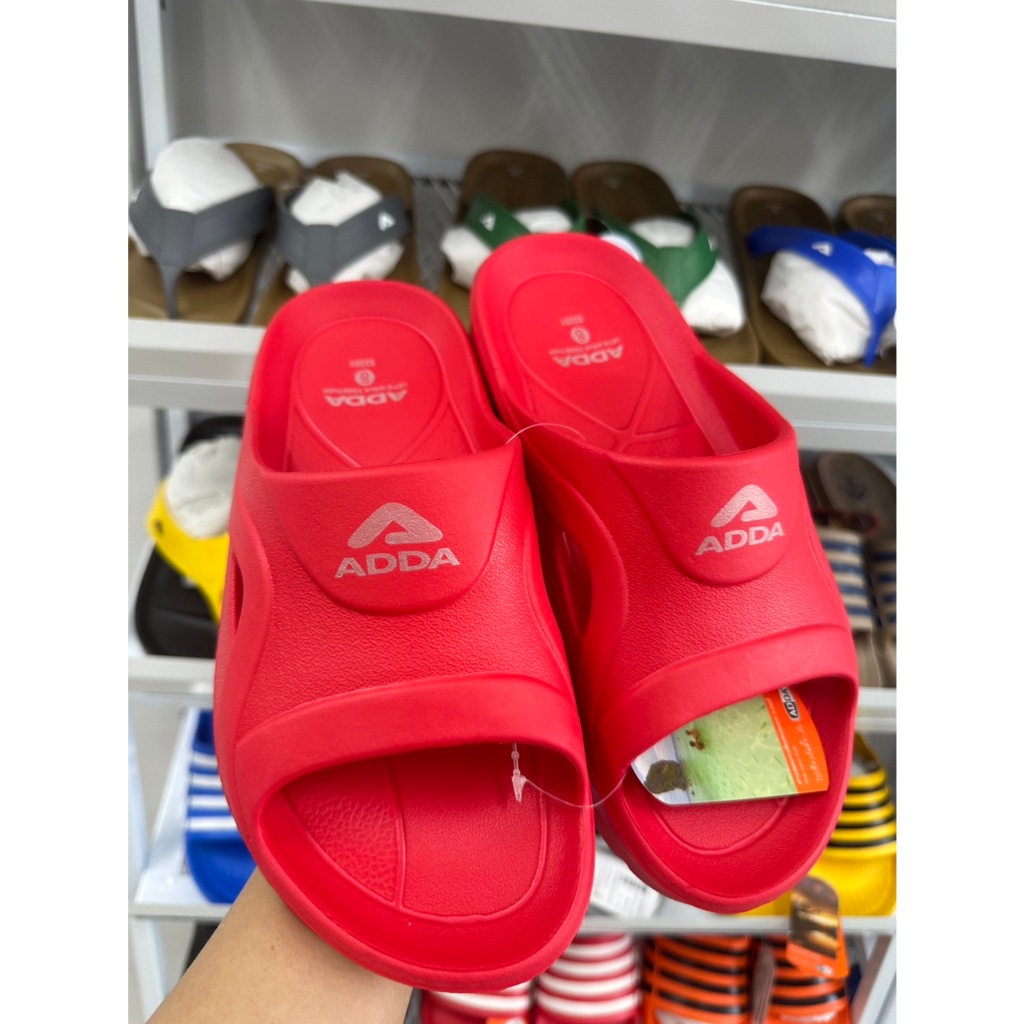 P รองเท้าแตะแบบสวม  ADDA แอดด้า รุ่น 52201  สี ดำ แดง ฟ้า ขาว ส้ม เหลือง เทา  Size 4-10