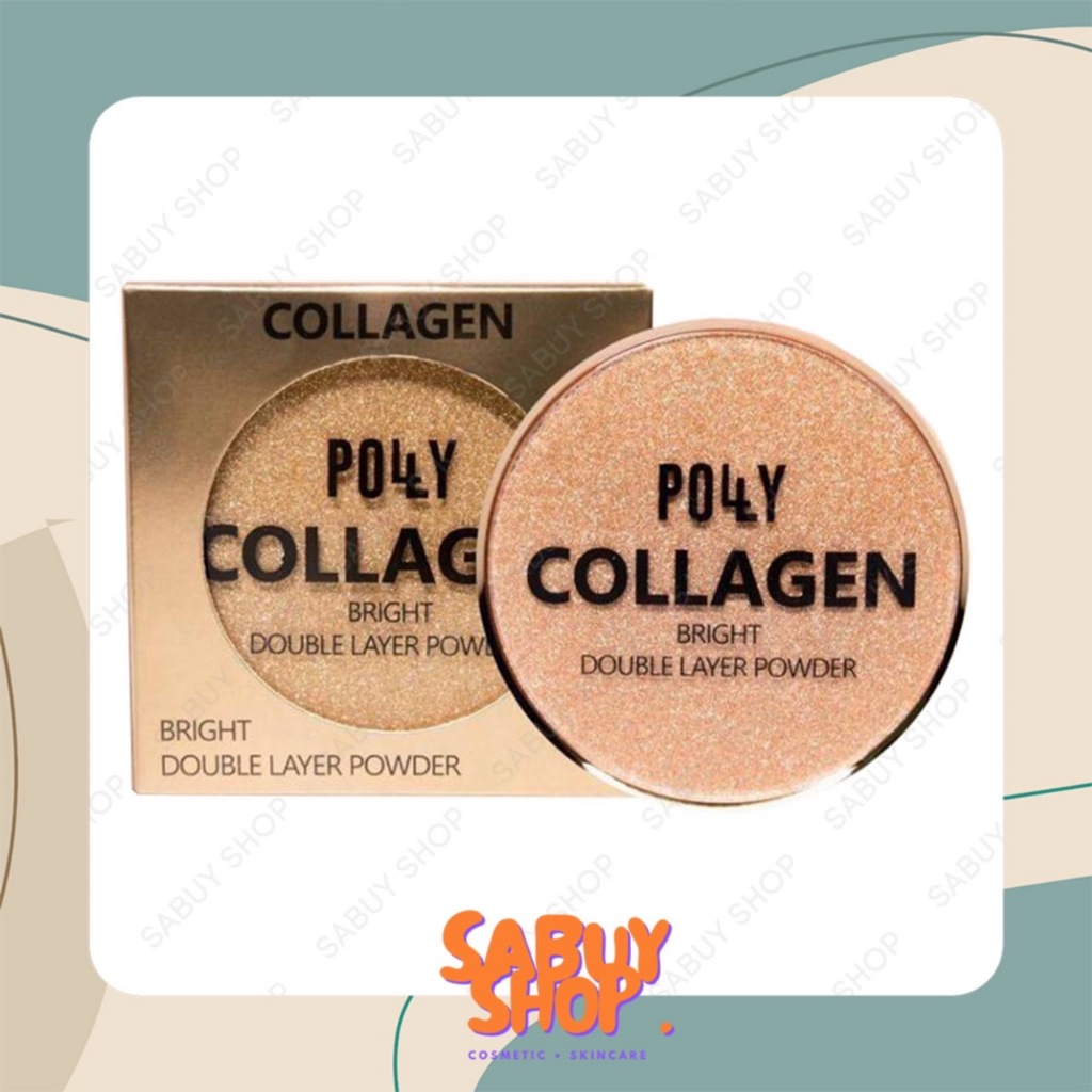 (22g.x1ตลับ) Polly Collagen Bright Double Layer Powder พอลลี่ คอลลาเจน ไบร์ท ดับเบิ้ล เลเยอร์ พาวเดอ