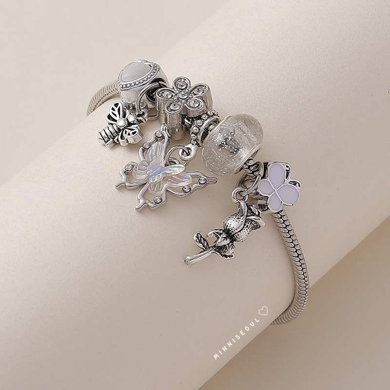 A80 สร้อยข้อมือ BEAUTIFUL Butterfly silver ไม่ลอก ไม่ดำ สายปรับได้ จัดส่งทุกวัน ราคา ถูกที่สุด ดีลบีเคเค แกลเลอรีภาพที่ 3