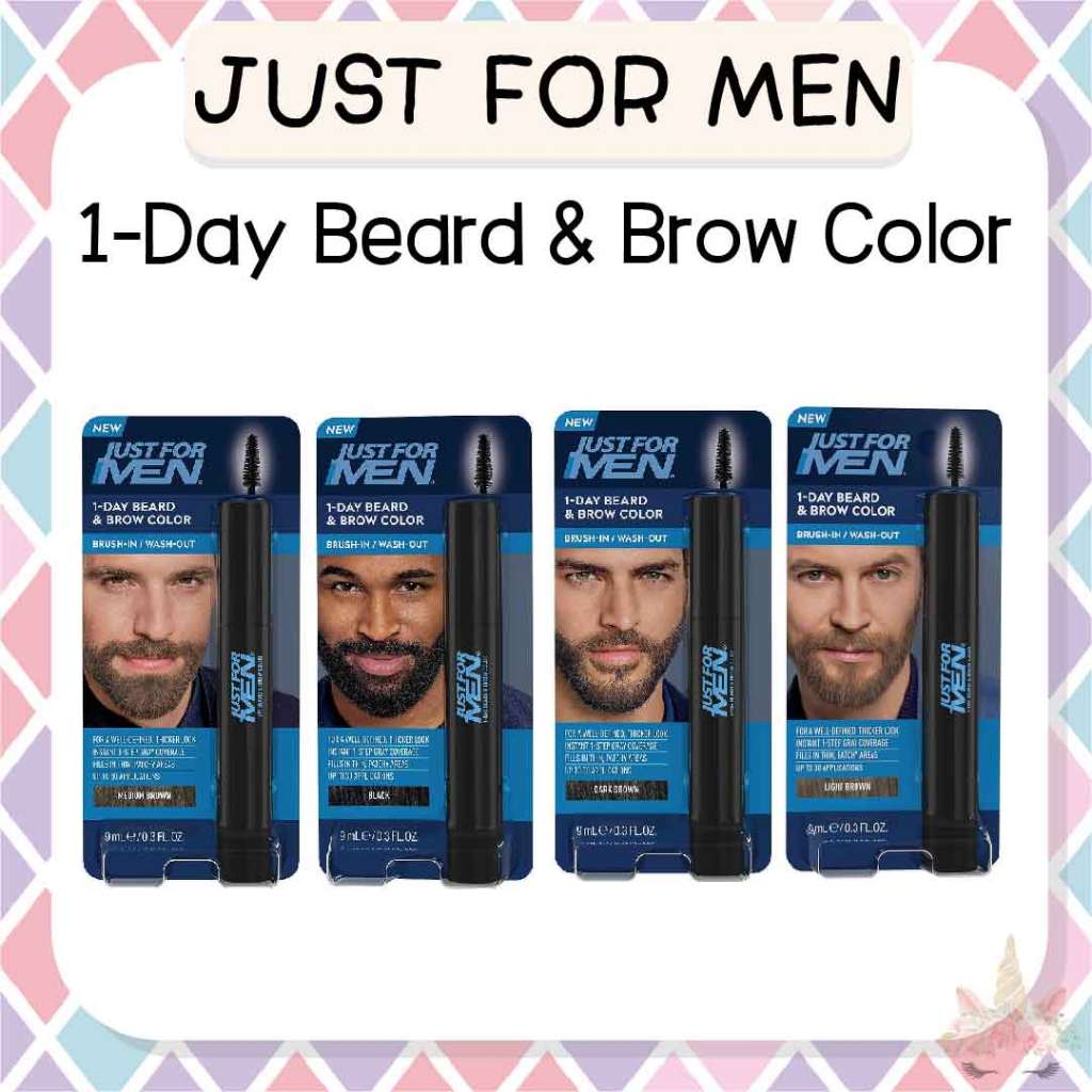 *พร้อมส่ง/ของแท้‼️* Just For Men 1-Day Beard & Brow Color Temporary Dye 9 ml. ปกปิดเคราขาวชั่วคราว