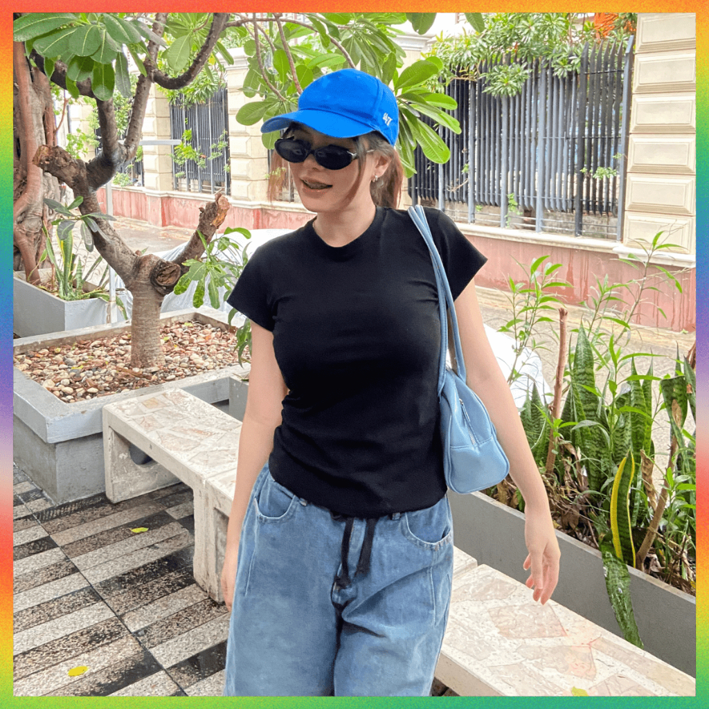 🌈MesubShop🌈เสื้อยืดรัดรูป คอกลมแขนสั้น ผ้ายืดยูนิ 🍒 สาวอวบใส่ได้ เก็บทรงหุ่นดีมาก พรางหุ่น เสื้อเบบี้ที เบสิคลุค พร้อมส่