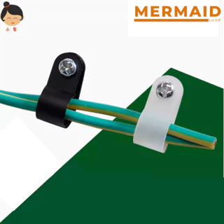 [50 ชิ้น/ชุด] เคเบิ้ล แคล้ม Cable Clamp ตัว จับสายไฟ 1/2 1/4 , 1/8 , 3/8 , 3/16 5/16 นิ้ว สีขาว/สีดำ ตัวยึดสายไฟ