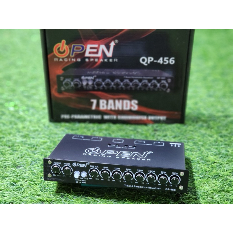 ปรี7แบรน QP-456 OPEN ของแท้ วอลุ่มเก็บปุ่มได้ ปรี 7แบน แยกซับอิสละ ปรีรถยนต์ เครื่องเสียงรถยนต์ PREA