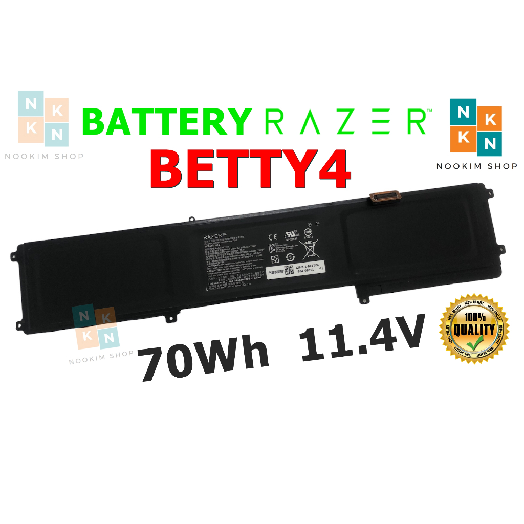 RAZER แบตเตอรี่ BETTY4 ของแท้ (สำหรับ Razer Blade 2016 14" V2, Blade 14" 2017) Razer Battery Noteboo