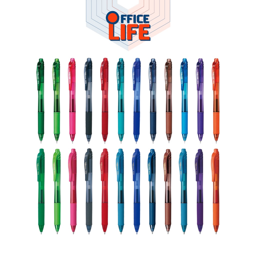 Pentel (เพนเทล) ปากกา Energel-X รุ่น BLN105 & BL107 ขนาดหัว 0.5 / 0.7 มม. หมึกตามสีด้าม (1 ด้าม)