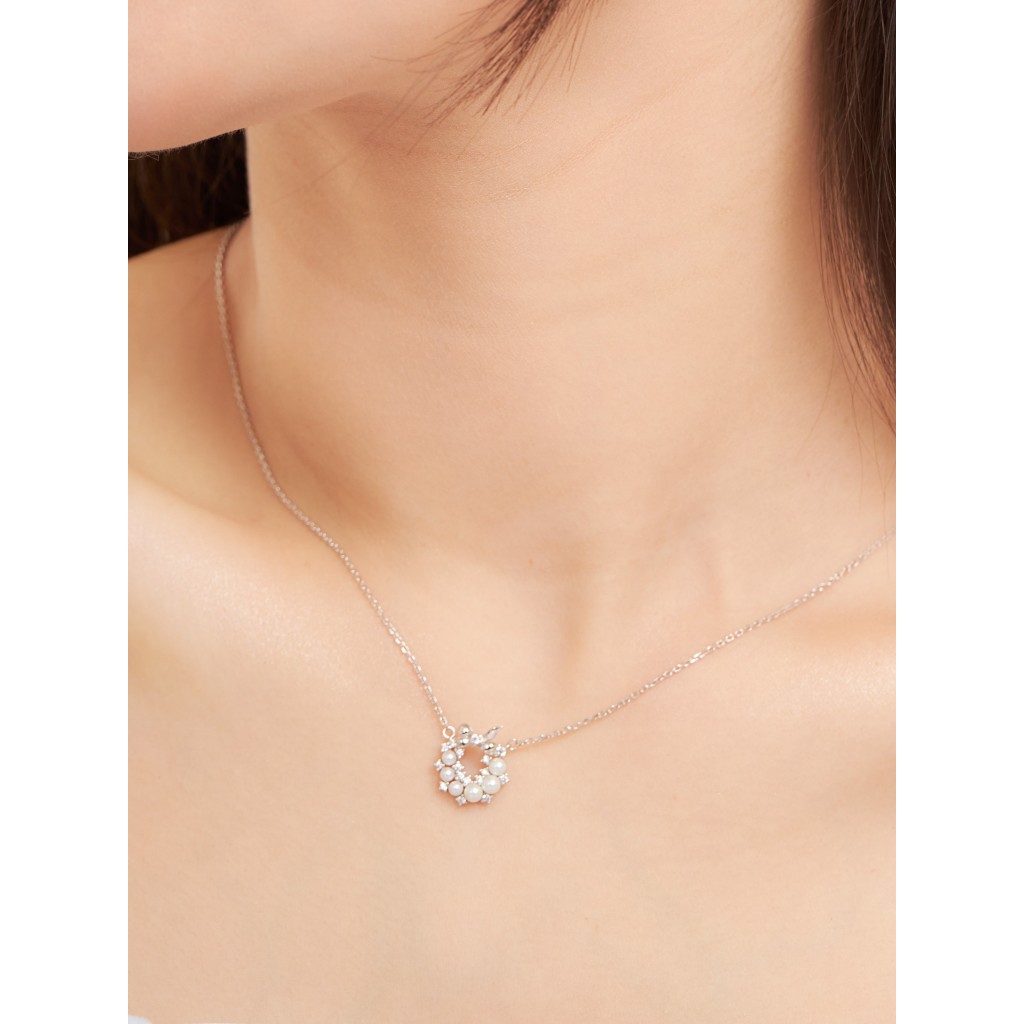 💎🇹🇭SHOLYN สร้อยคอ พร้อมจี้ Pearl Bouquet เงินแท้ 925