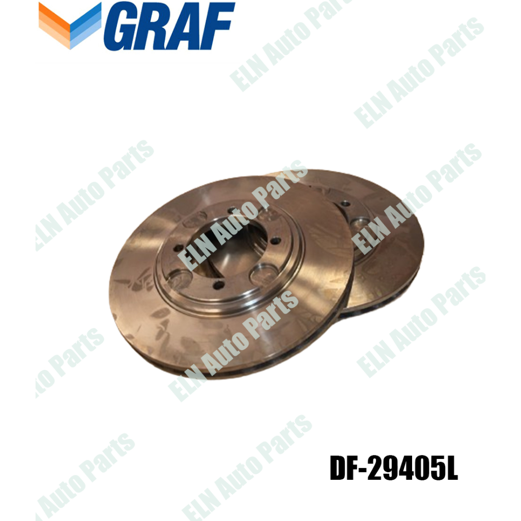 จานดิสก์เบรคหน้า (คู่) HYUNDAI Elantra 1.6i 1.8i 16v ปี 1991 257 mm. มีรูระบาย*ตรวจสอบสเปคตามรูปที่ 