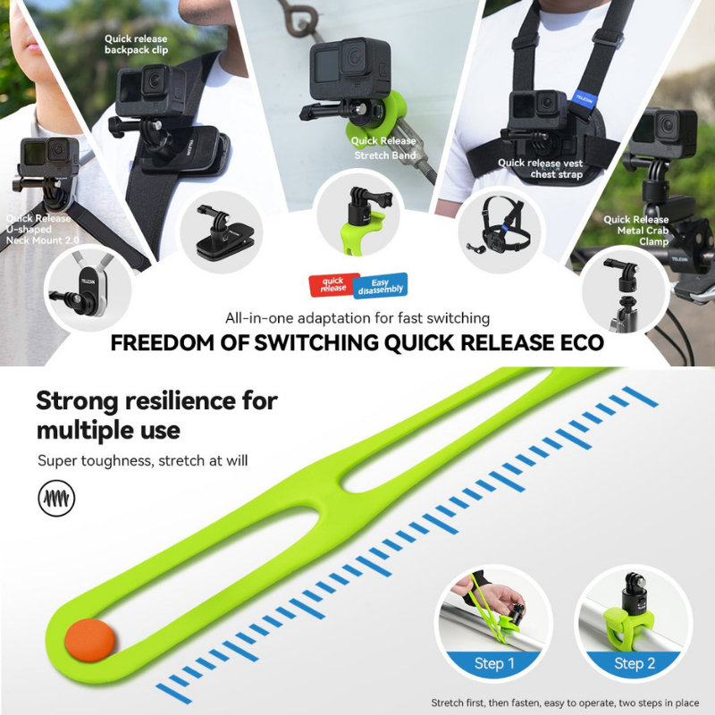 Telesin Elastic Small Q Handlebar Mount / quick-release  แท่นยึดแฮนด์แบบยืดหยุ่นขนาดเล็ก - รูปที่ 3