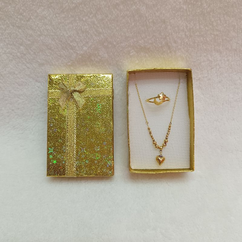 กล่องของขวัญกระดาษ(แยกชิ้น) สีทอง ใส่เครื่องประดับ