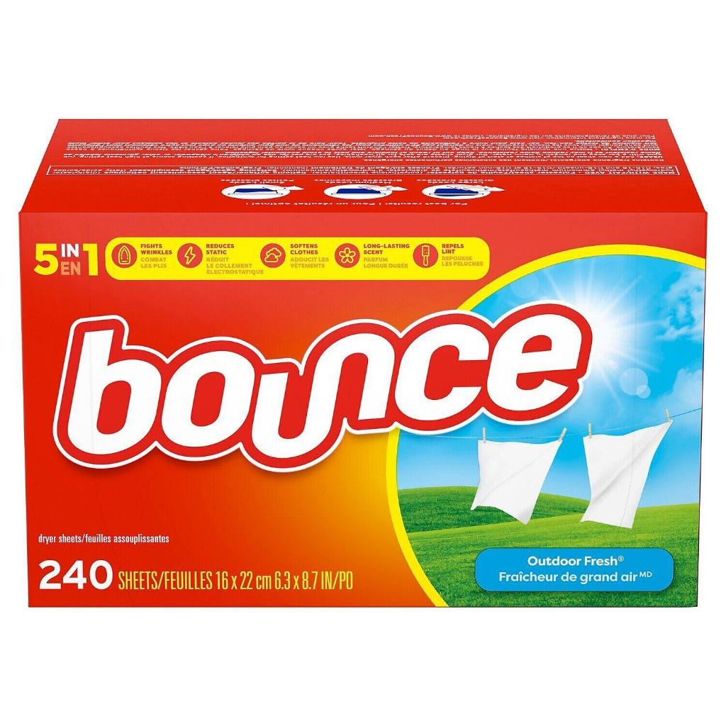 Bounce 240 แผ่น * แผ่นหอมอบผ้า Outdoor Fresh Dryer Sheet 240 loads