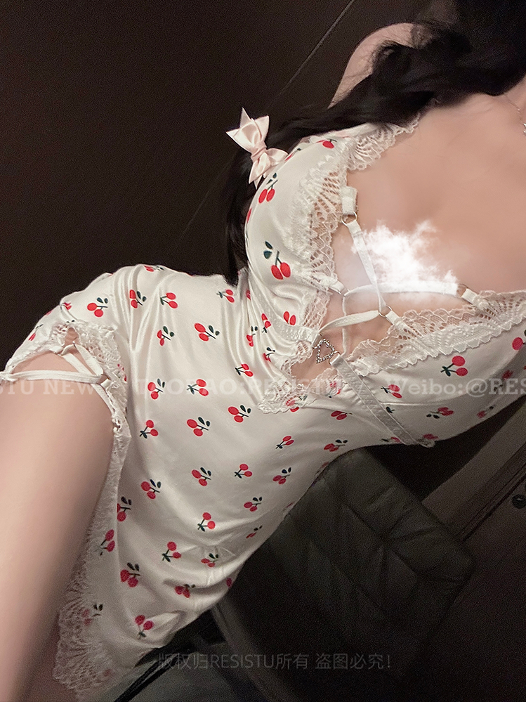 TOP SEXY ชุดมินิเดรส ชุดเดรสรัดรูป ชุดเดรสใส่นอน มีไซส์ M-5XLน้ำหนัก 40-100 kg. สไตล์สาวหวานเซ็กซี่เบาๆ T-475