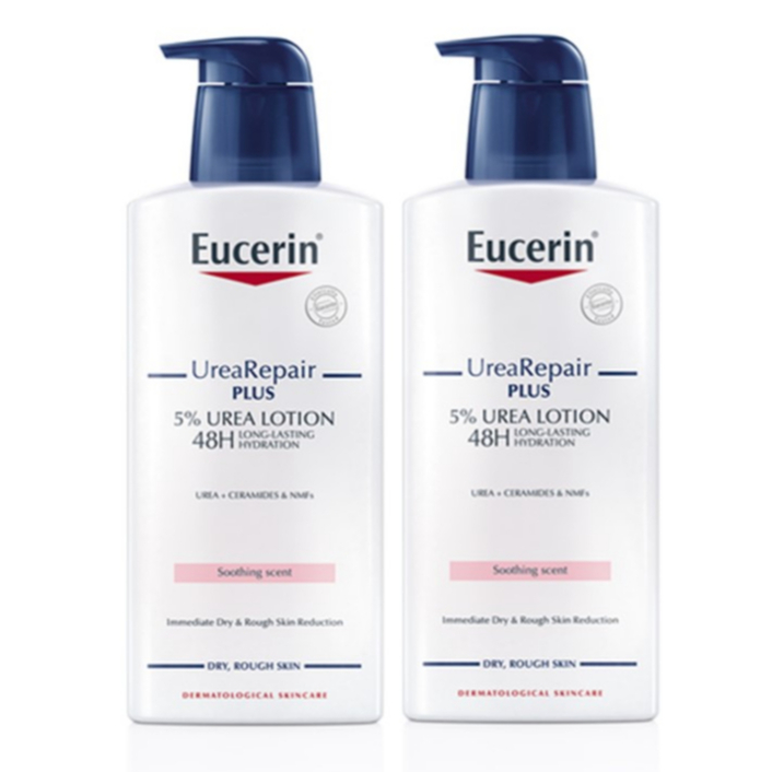 Eucerin UreaRepair PLUS 5% UREA LOTION ยูเซอรีน ยูเรีย รีแพร์ พลัส 5% สำหรับผิวแห้งมาก 400ml. (2ขวด)