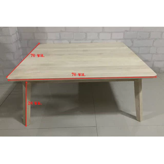 T07 โต๊ะญี่ปุ่นจัตุรัส (ลบมุม) แบบไม้จ๊อย