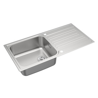 TEKA อ่างล้างจานซิงค์ 1หลุม1ที่พัก รุ่น TG 100 1B 1D แถมฟรีก๊อกน้ำเย็น