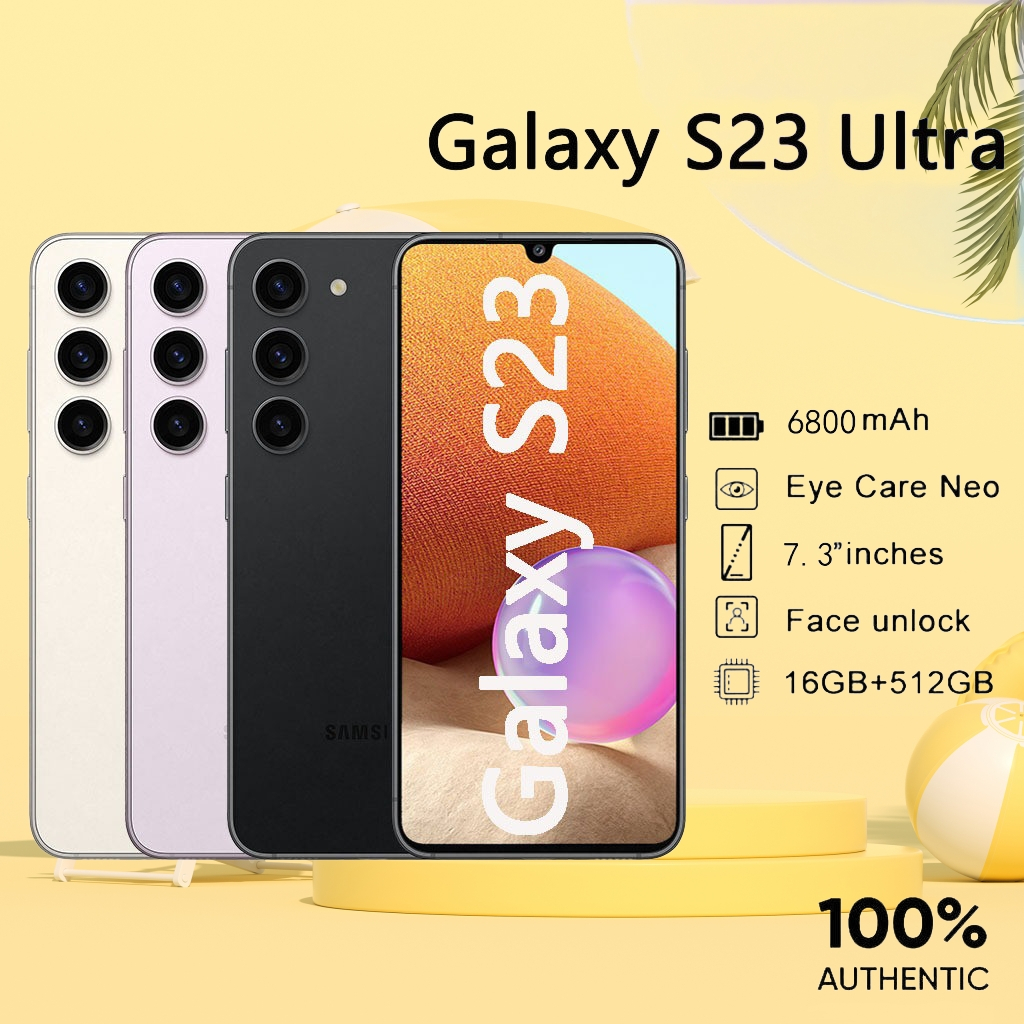 โทรศัพท์มือถือ S23 Ultra12GB+512GB โทรศัพท์มือถือ Android 7.3 นิ้ว Android 13.0 6800mAh โทรศัพท์มือถือ 5G รับประกัน 1