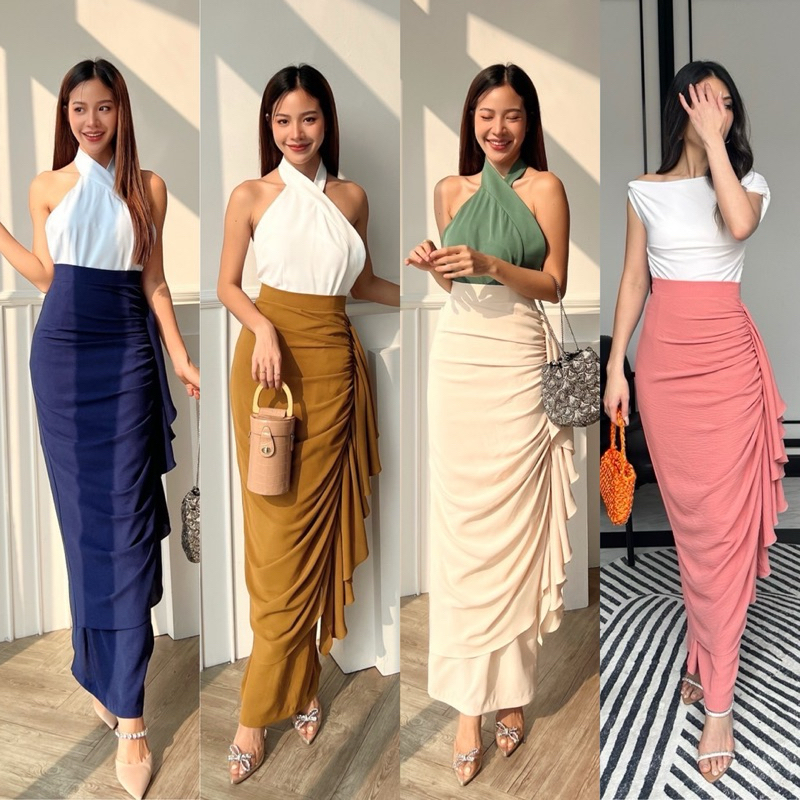 ️ALOT Lara กระโปรงเอวคอดสูงปรี๊ด กระโปรงแต่งระบาย เอวสูง ทรงสวย ทำงาน ออกงาน