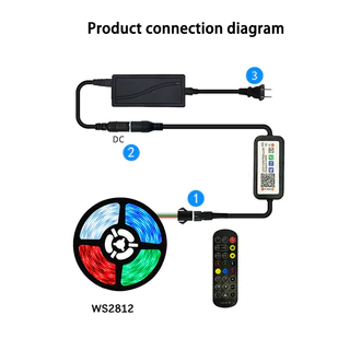 WS2812B ตัวคุมไฟ RGB บลูทูธ APP DC5-24V Mini 24 Keys คีย์รีโมทคอนโทรล ตัวควบคุมไร้สายบลูทูธ SPI LED