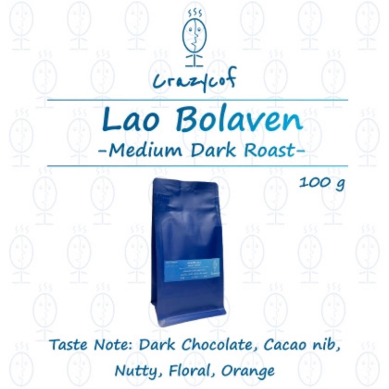Crazycof [พร้อมส่ง] เมล็ดกาแฟ Laos Bolaven - 100g