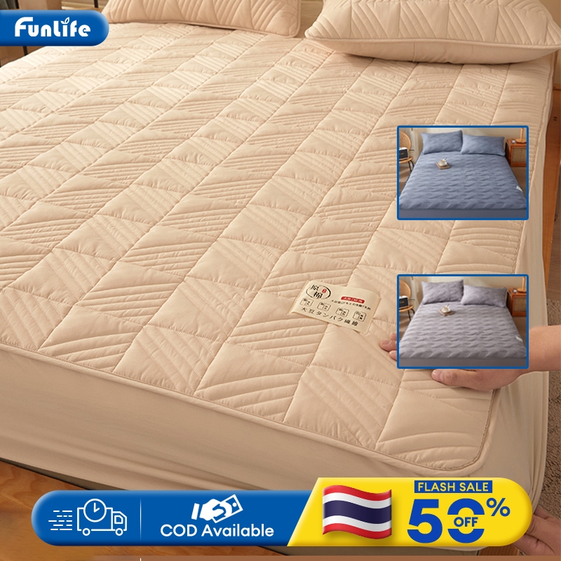 FLM ผ้าปูที่นอน กันไรฝุ่น 3 ฟุต 3.5 ฟุต 5 ฟุต 6 ฟุต รัดมุม360° ระบายอากาศ พร้อมส่ง พร้อมปลอกหมอน