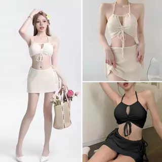 🌸Swift Bra🌸bikini Sexy ชุดว่ายน้ำสตรีสไตล์เกาหลี บิกินี่ 3 ชิ้น บิกินี่ชายหาด ผ้าแห้งไว ทรงเข้ารูป สายปรับได้สำหรับสาวๆ