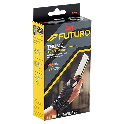 FUTURO พยุงนิ้วหัวแม่มือ- S-M (THUMB) สีดำ (นิ้ว 5-6.5CM ข้อมือ 12.7-16.5CM) ฟูทูโร่ อุปกรณ์พยุงนิ้ว