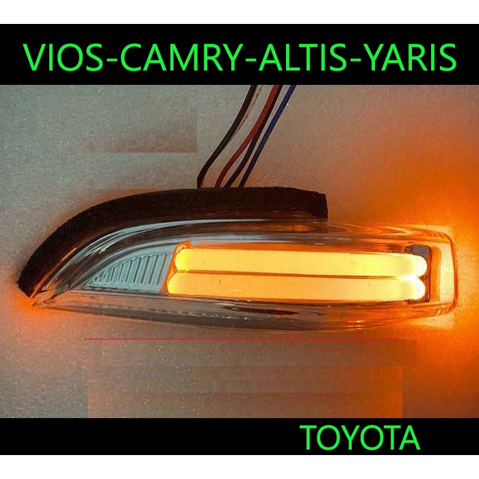 ไฟเลี้ยวกระจกมองข้าง Camry , Altis , Vios ,Yaris มีไฟหรี่-เเลี้ยว-ไฟส่องพื้น ซ้าย+ขวา พร้อมส่งวันนี้