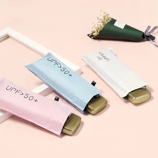 ร่มพับมินิสีพื้น ไม่มีลาย ร่มกันแดด พกพาขนาดเล็ก UV กันแดด