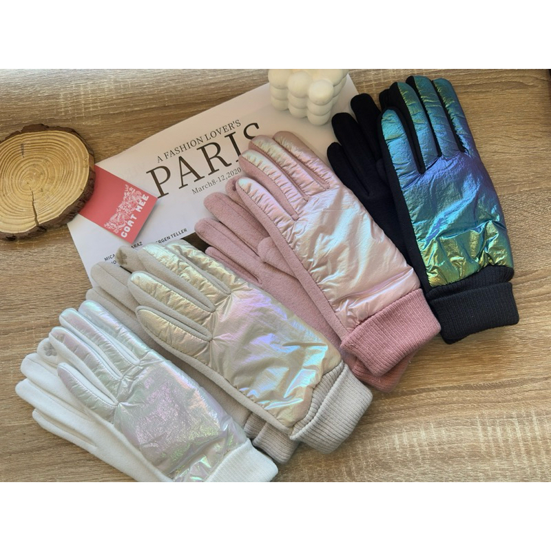GO17 ถุงมือเมทัลลิค บุขนหนากันหนาว ลุยหิมะกันน้ำ ใส่สบายไม่คัน รุ่น METALIC SNOW GLOVE COATMEE