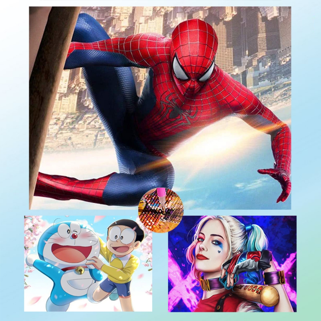 Diamond Painting 5D DIY การ์ตูน ครอสติสคริสตัล 5 มิติ ปักครอสติส รูปภาพ ฝึกสมาธิ ขนาด WxH 40x30 cm.