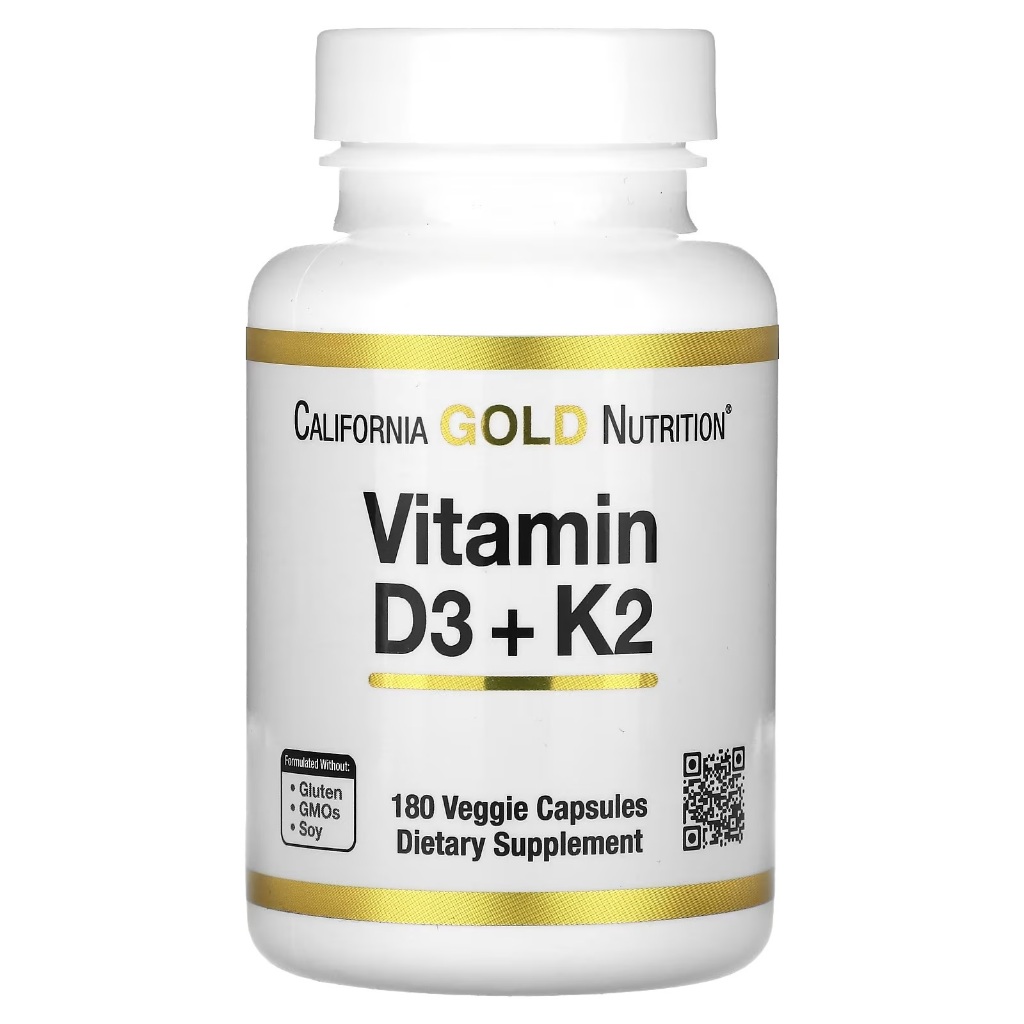 Vitamin D3+K2 (as MK-7) 120 mcg 180 เม็ด วิตามินดี3เค2 D3 5,000iu +K2 D3K2 Exp: 03/2027