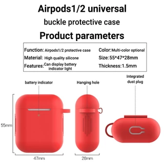 เคสซิลิโคน For AirPods 2 1 กรณี For Apple AirPods 2 1st 2nd Generation เคสหูฟังป้องกัน หูฟัง เอียร์บัด