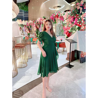🔥Best Seller🔥ชุดออกงานเดรสสั้นกิโมโนผ้าชีฟองแขนเจ้าหญิงสีพื้น No.259 #Maisie Shop