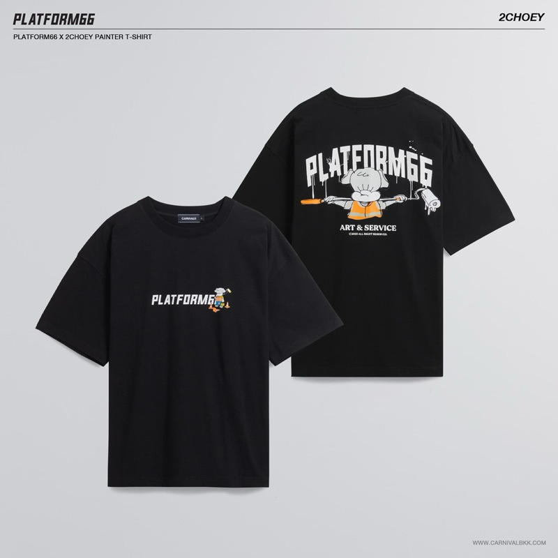 PLATFORM66 X 2CHOEY PAINTER OVS T-SHIRT BLACK (SIZE: M)