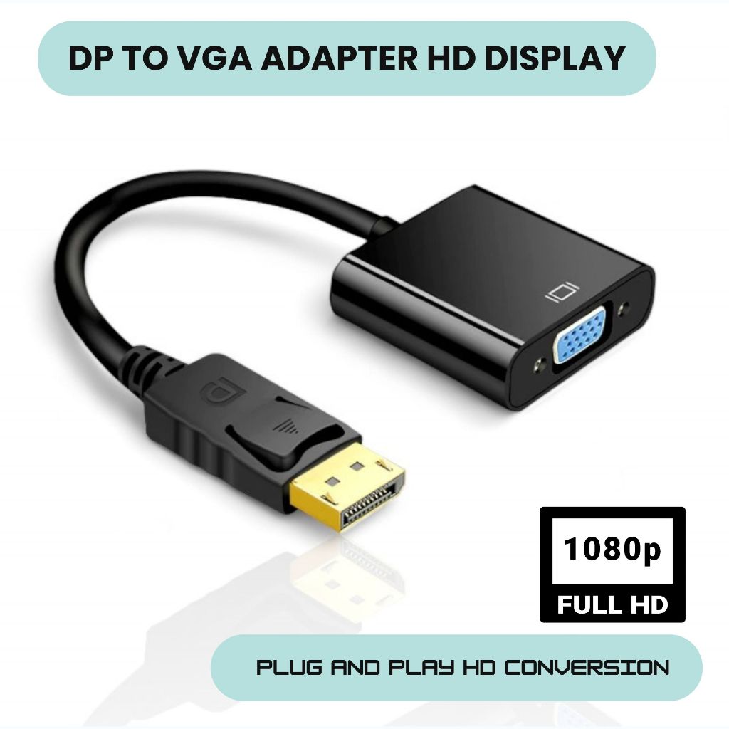 Display Port TO VGA | ตัวแปลง DP เป็น VGA รองรับเอาต์พุตวิดีโอในรูปแบบVGA