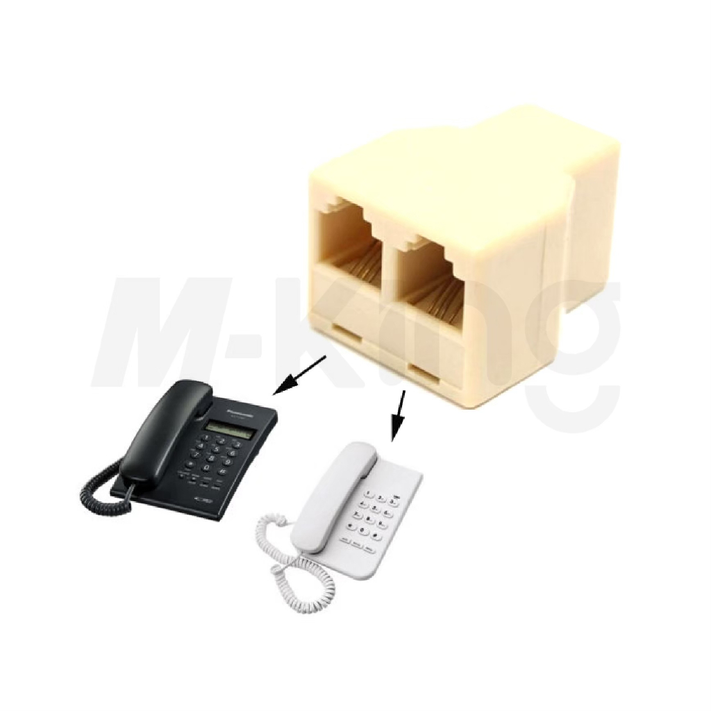 Jack Conector Splitter Adapter ตัวต่อสายTel LAN RJ-11 แบบเข้า 1 ออก 1 F/F,เข้า 1 ออก 2 1F/2F สินค้าพร้อมจัดส่ง BLH013