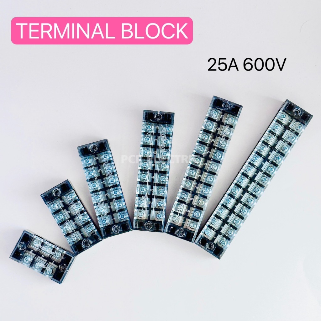 เทอร์มินิอลบล็อก 3ช่อง 4ช่อง 6ช่อง 8ช่อง 10ช่อง 12ช่อง 25A 600V TB-2503,TB-2504,TB-2506,TB-2508,TB-2510,TB-2512