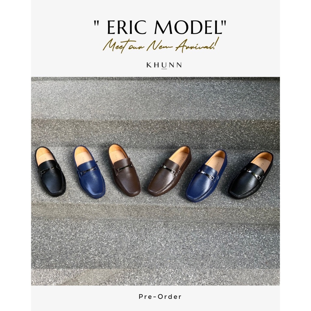 โล๊ะสต็อก !  KHUNN (คุณณ์) รองเท้า รุ่น ERIC สี BLACK -DARK CHOC -DARK BLUE (ไม่รับเปลี่ยนไซส์ทุกกรณี)
