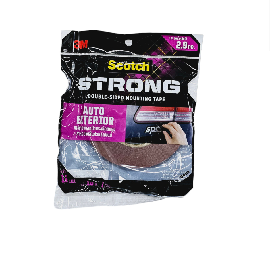 เทป 3M Scotch 408 (4229) สก๊อตเทป 2 หน้า เทปแดง เทปโฟมอะคริลิก 12mm x 10m