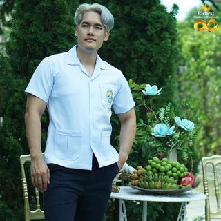 เสื้อกาวน์ คอปก สภาการแพทย์แผนไทย เสื้อแพทย์แผนไทย ผ้าวาเลนติโน่ 💚💚💚