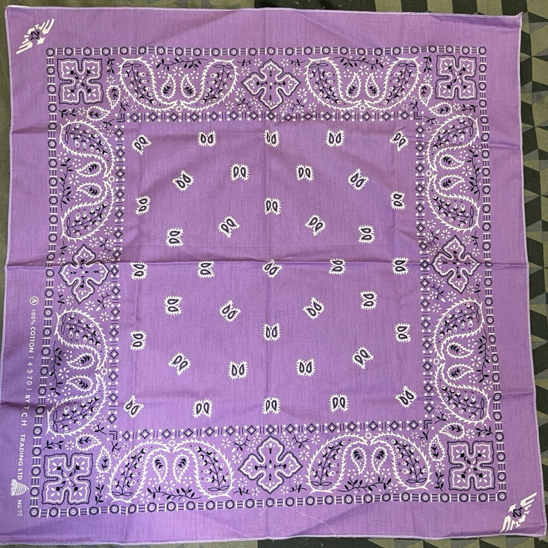 ผ้าโพกผม Bandana ลายคลาสสิค ผ้าคอตตอน ผ้าเช็ดหน้า ผ้าโพกหัว