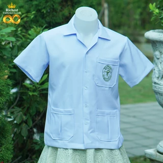 เสื้อกาวน์สั้น ปักตราเภสัช คอปก (ฟรี ปักชื่อ) ผ้าวาเลนติโน่ ปักชื่อแจ้งในหมายเหตุนะคะ 💚💚💚