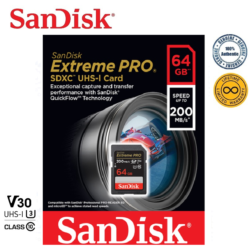 SanDisk 64GB Extreme PRO SDXC R200/W90