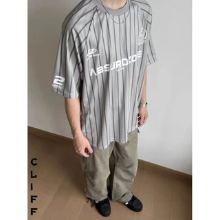 CLIFF -COD✅เสื้อยืดผู้ชาย เสื้อเจอร์ซีย์สไตล์อเมริกัน แมทช์ลุคง่าย ชุดคู่รัก รุ่นหลวม คอกลมแขนสั้น