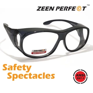 แว่น Safety ZEEN PERFECT แบบสวมทับแว่นสายตาได้ มีกระบังด้านข้าง