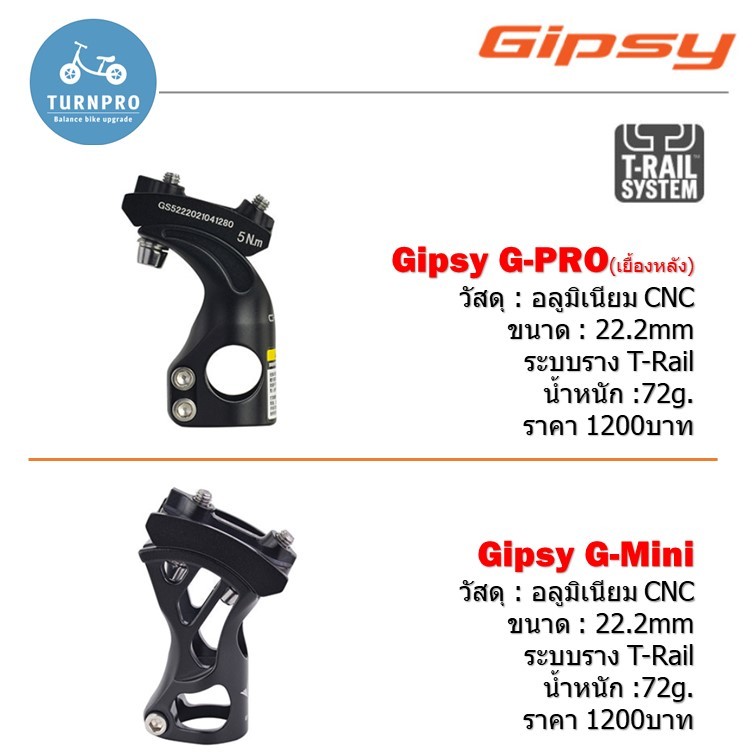 หัวแปลงหลักอาน Gipsy สำหรับเบาะแบบรางเลื่อน