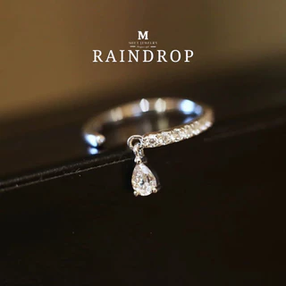 MEET💕แหวนเงิน แหวนเงินแท้ Raindrop แหวนผู้หญิง แหวนเงินแท้ แหวนปรับขนาดได้ แหวนเรียบหรู แหวนแฟชั่น
