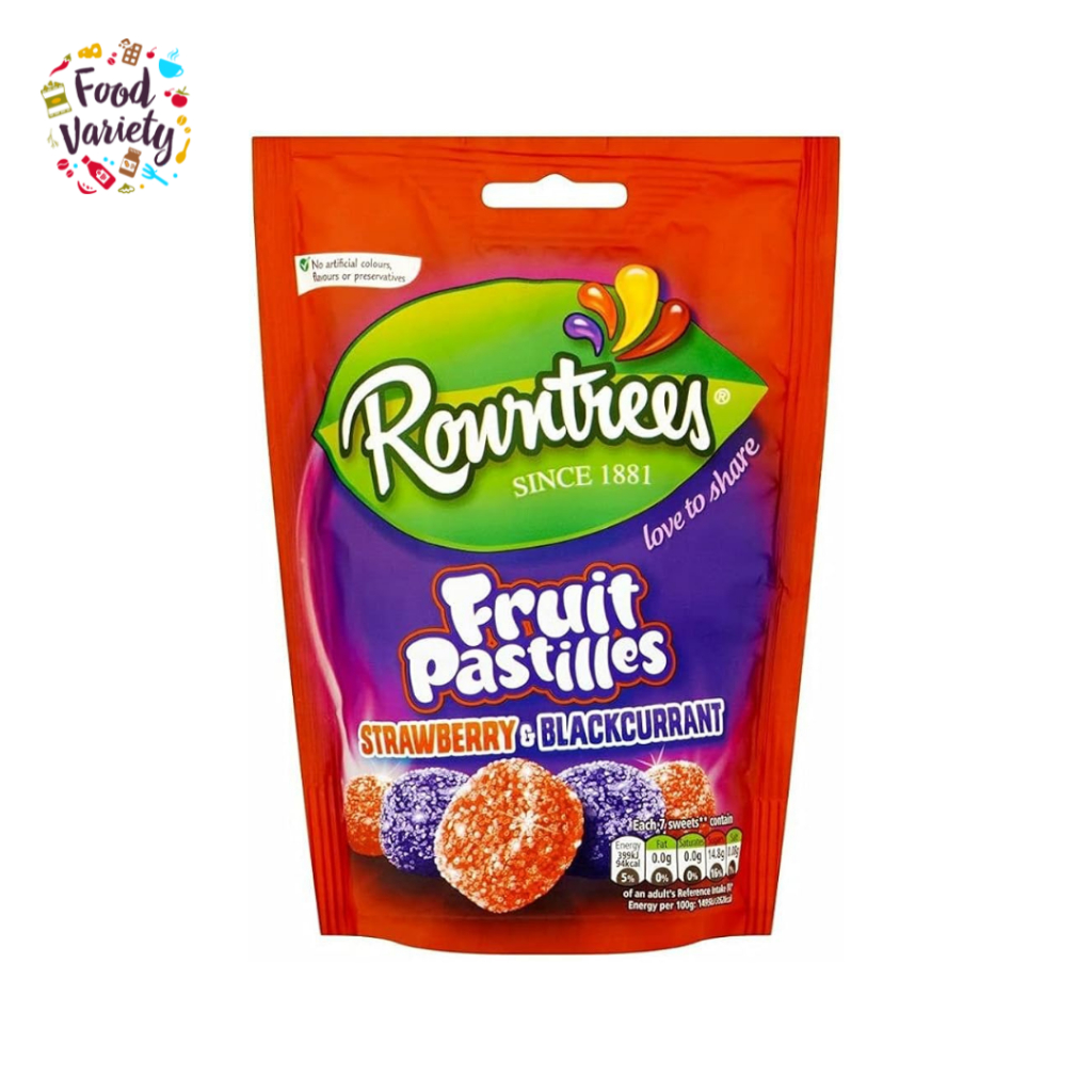 (Best Before 30Jul2026) Rowntree's Fruit Pastilles Vegan Friendly Strawberry & Blackcurrant Bag 143g